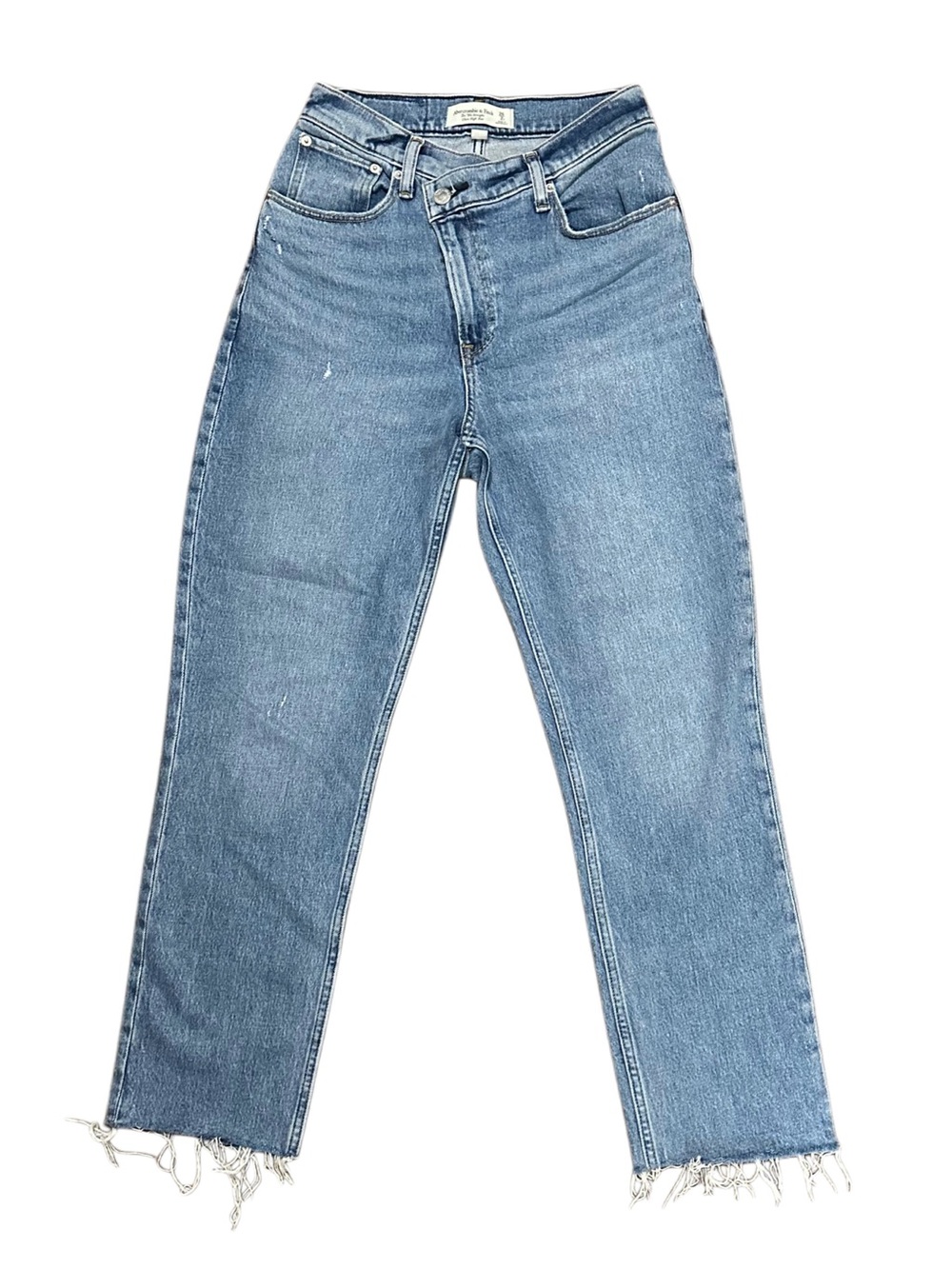 Abercrombie Curve Love ’90s Straight Jeans 26 Ultra High Rise Raw Hem